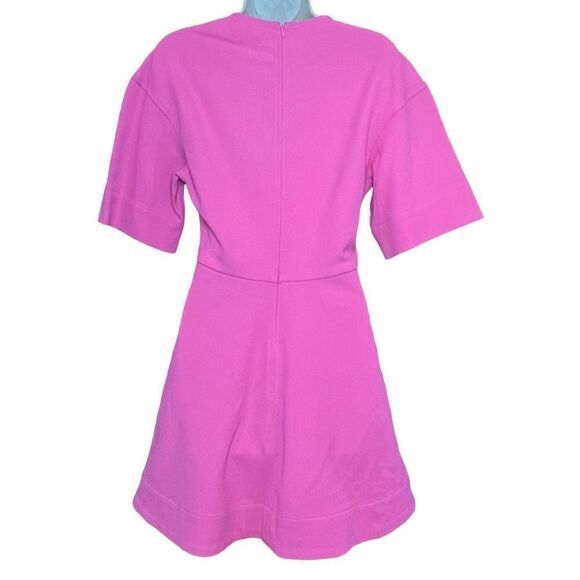 Ganni Stretch Suiting A-Line Minidress in Shocking Pink NWT Size 38/6 - Picture 7 of 10